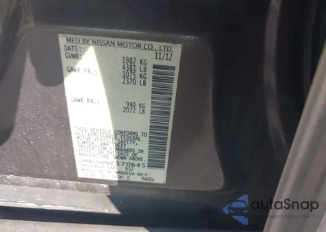 2013 Nissan Altima 3.5 Sv из США, поврежденный, VIN 1N4BL3AP6DC170645